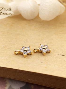 日本进口diy饰品五角星锆石吊坠