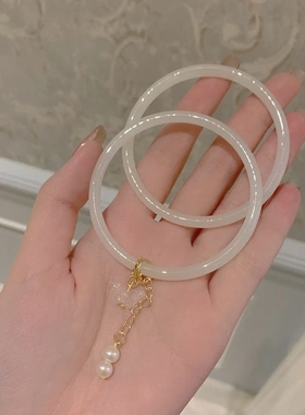 山治白茶诗集 一步一响叮当镯气质温柔超仙小众手镯送闺蜜