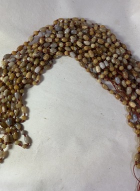 天然珊瑚玉手工编织圆珠项链绳配吊坠菊花玉化石桶珠链子半成品