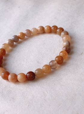 天然印尼珊瑚玉化石单圈手链玉化菊花石手串包邮