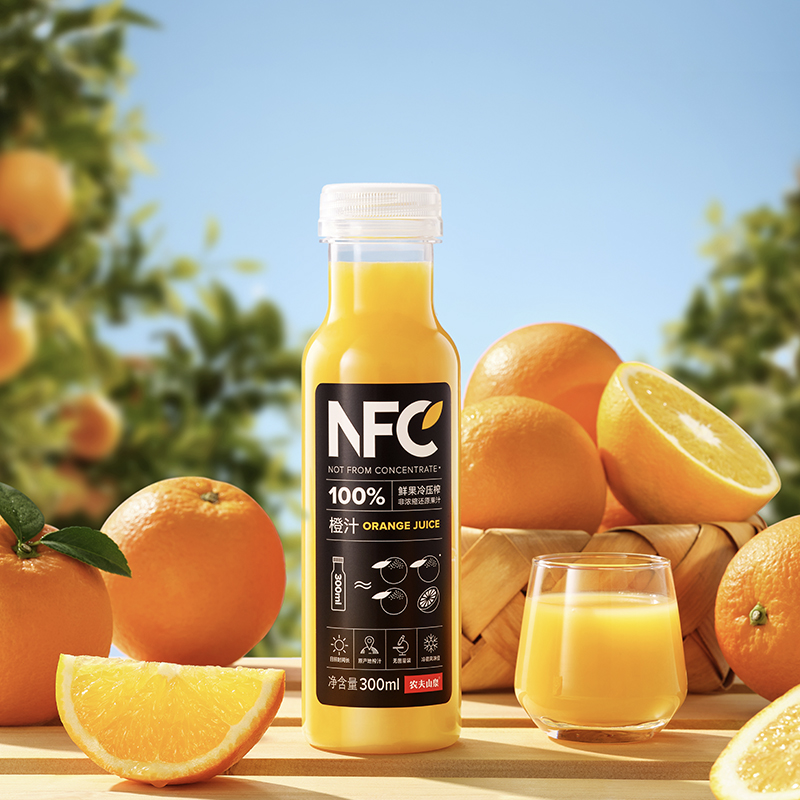 农夫山泉100%NFC橙汁 NFC番石榴混合汁芭乐混合汁 300mlx10瓶-图2