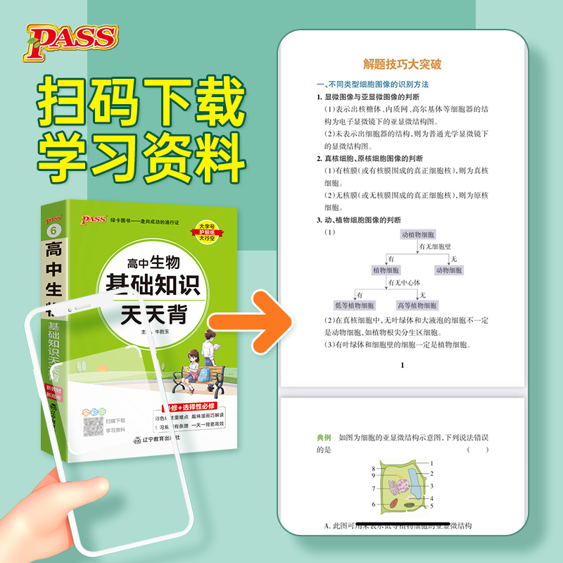 新教材高中生物基础知识天天背核心考点总结速查速记掌中宝知识点手册高一高二高三高考备考资料随身记小本口袋书pass绿卡图书