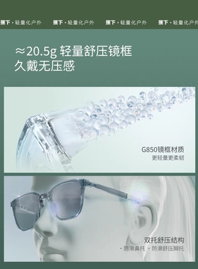 蕉下FO311₂₄折叠墨镜方圆中框防紫外线时尚轻巧防晒开车太阳镜