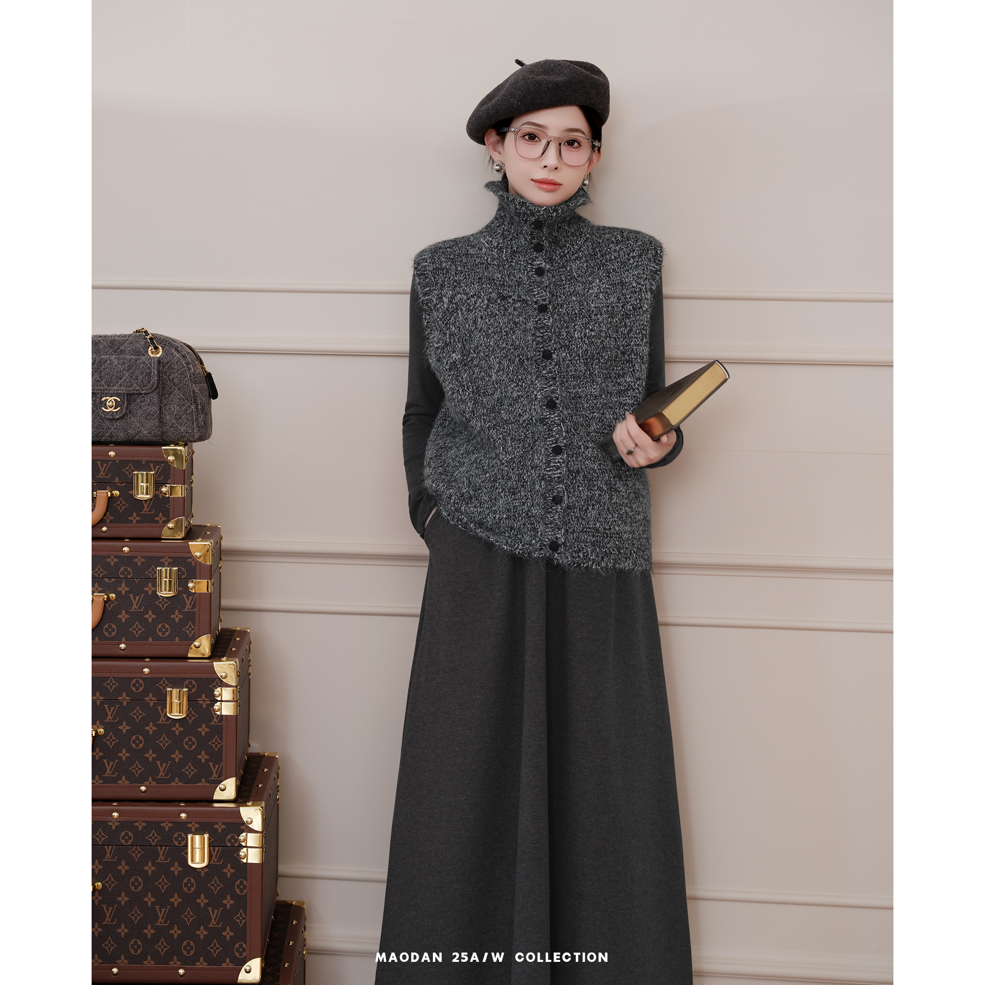 猫单【雾系都市】【羊毛】【棉】娜娜的孕期穿搭孕妇装冬装三件套 - 图2