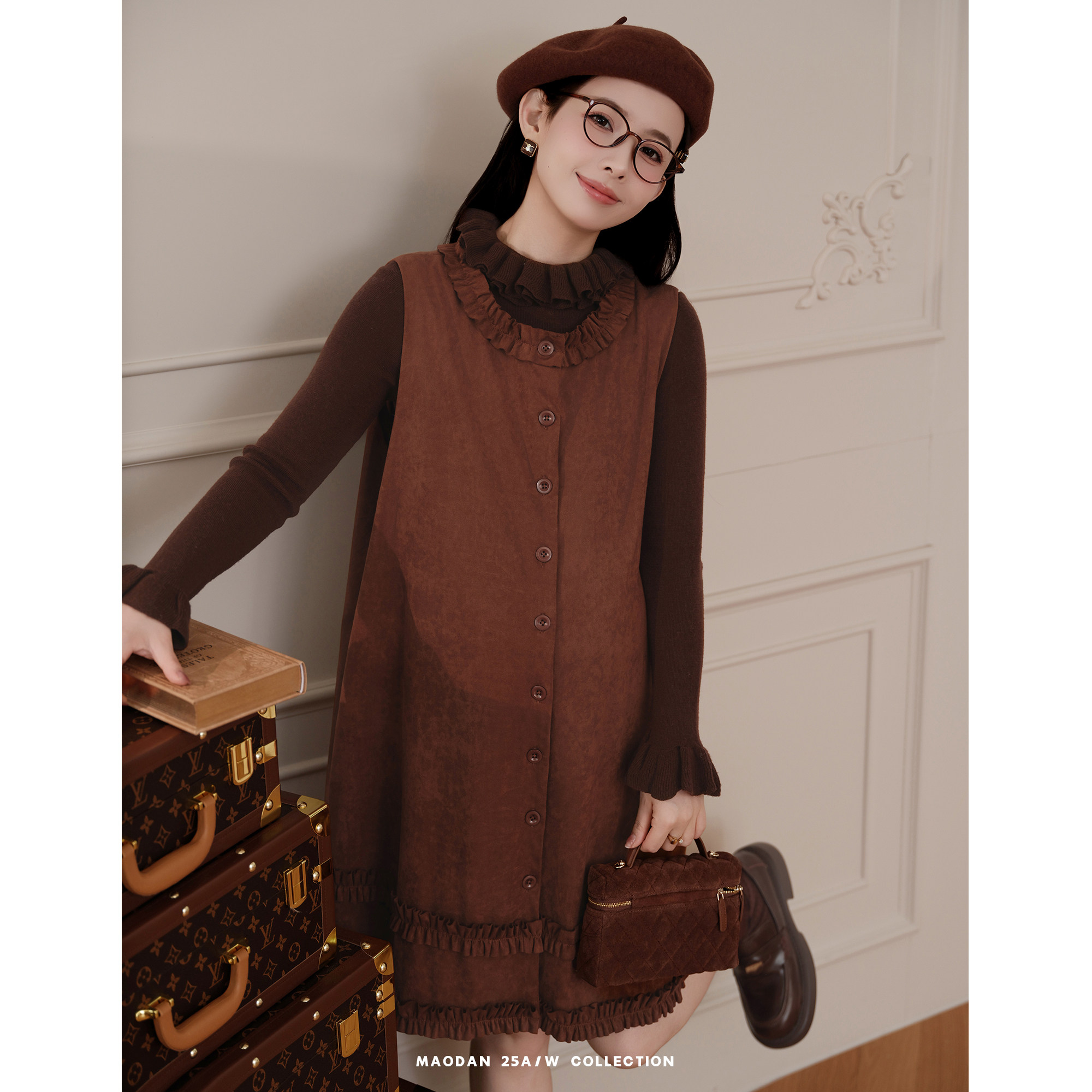 猫单【巴塞恋曲】【羊毛】娜娜的孕期穿搭孕妇装秋冬背心裙套装,淘宝优惠券,粉丝福利购,淘宝优惠卷