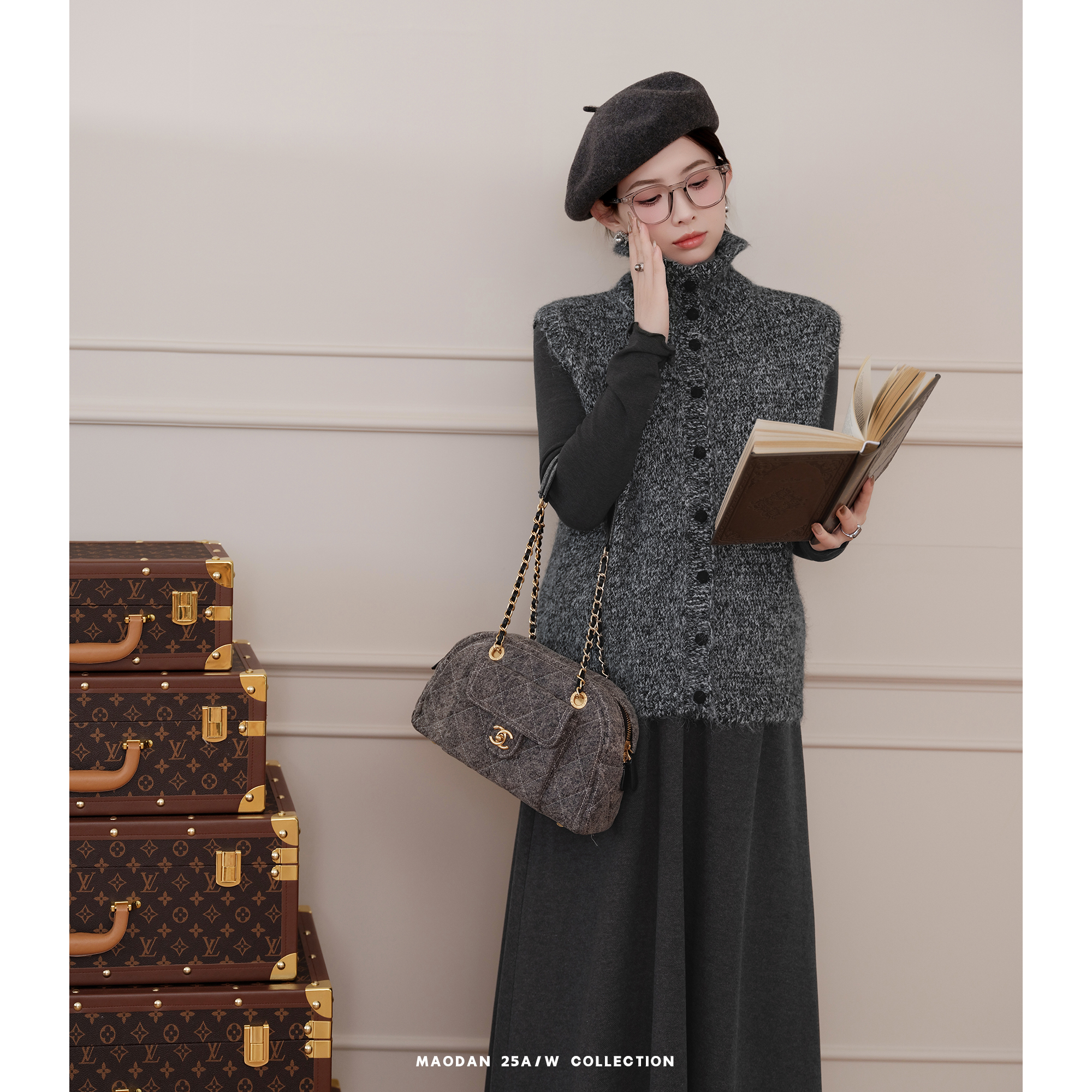 猫单【雾系都市】【羊毛】【棉】娜娜的孕期穿搭孕妇装冬装三件套 - 图1