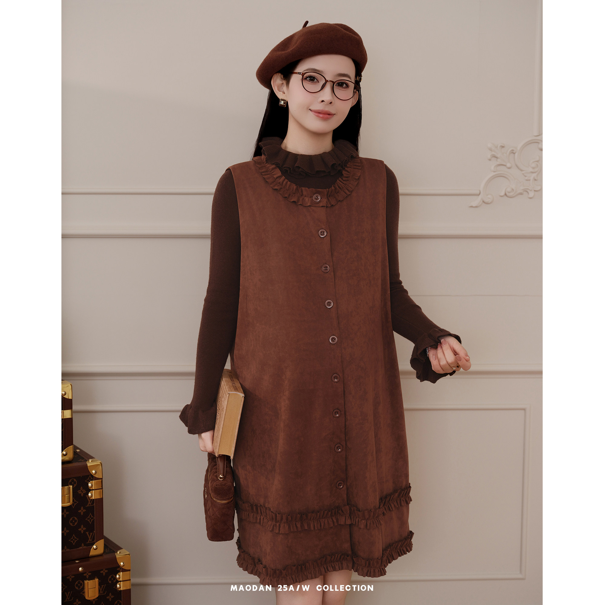 猫单【巴塞恋曲】【羊毛】娜娜的孕期穿搭孕妇装秋冬背心裙套装,淘宝优惠券,粉丝福利购,淘宝优惠卷