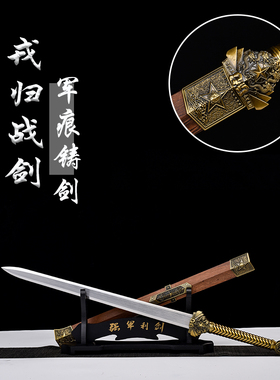 戎归之剑退伍纪念龙泉汉剑宝剑锰钢剑送礼礼物从戎之剑摆件未开刃