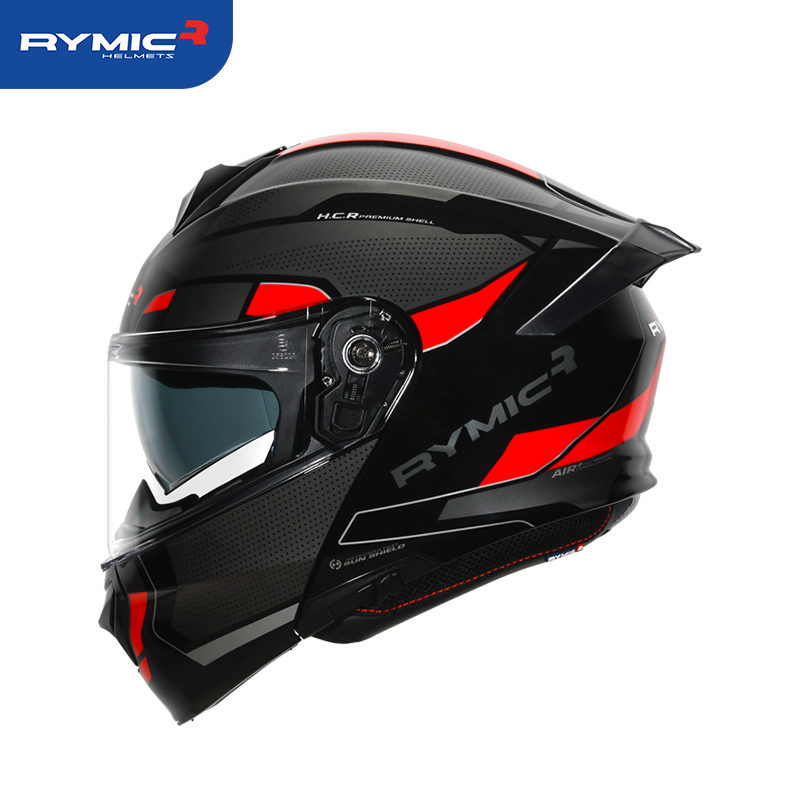 RYMIC头盔揭面盔摩托车双镜片全四季盔机车安全帽尾翼男女R935SV-图2