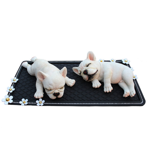 仿真狗汽车摆件可爱斗牛犬幼犬模型创意车载饰品宠物狗车内小动物 - 图3