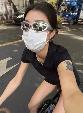 千禧风科技感眼镜黑色银