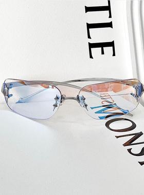 新款韩版复古五角星无框墨