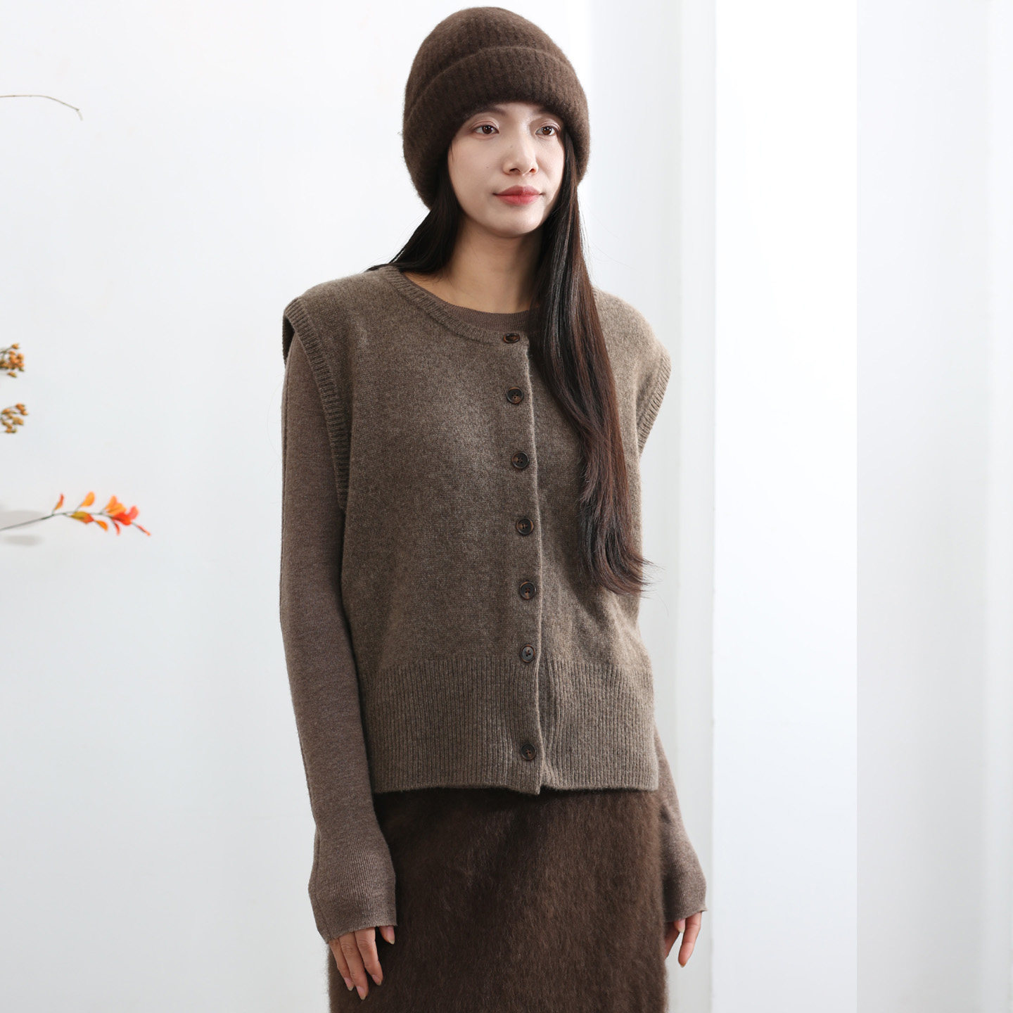 饮水鸟藏地100%牦牛绒马甲通勤圆领纯色大码宽松针织无袖开衫百搭,淘宝优惠券,粉丝福利购,淘宝优惠卷