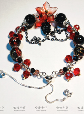 迪丽热巴暗夜玫瑰原创印象魔道祖师忘羡印象衍生手链蓝忘机魏无羡