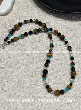 链子925银 JIUJIU【棕岩】气质百度简约珠珠项链0823