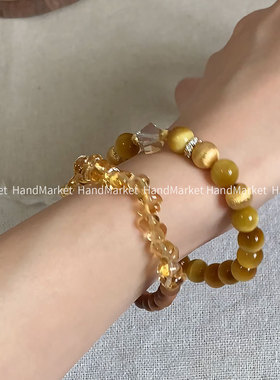 925银手链【金光】精致小众时尚气质百搭黄水老山檀轻奢优雅手串