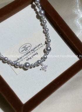 吊坠925银 【雪花约会轻奢珠珠】时尚百搭气质氛围感圣诞节设计感