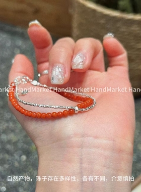 925银手链 JIUJIU【南山红】时尚百搭气质手工简约设计感1113