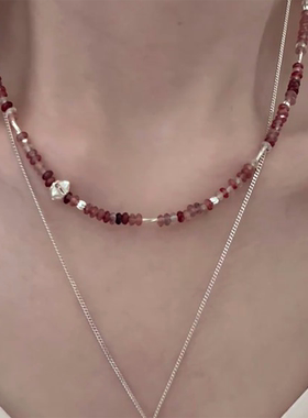 吊坠925银 JIUJIU【草莓奶昔】手工气质百搭少女小众自制彩色少女