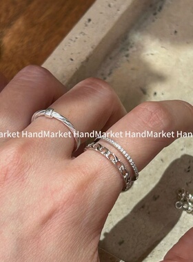 925银戒指 【双层耀眼】设计感简约气质百搭指环戒指0314