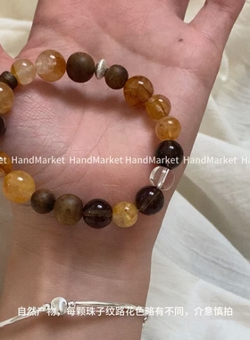 925银手链 JIUJIU【秋】手工气质轻奢百搭复古简橙色气质手串