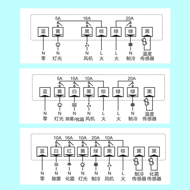 Air-cooled refrigerator thermostat refrigerator cooling fan order cabinet electronic intelligent temperature controller switch
