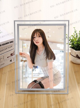 糯美子水晶相框摆台冲印洗照片创意玻璃8五5六6七寸7十寸A4A3