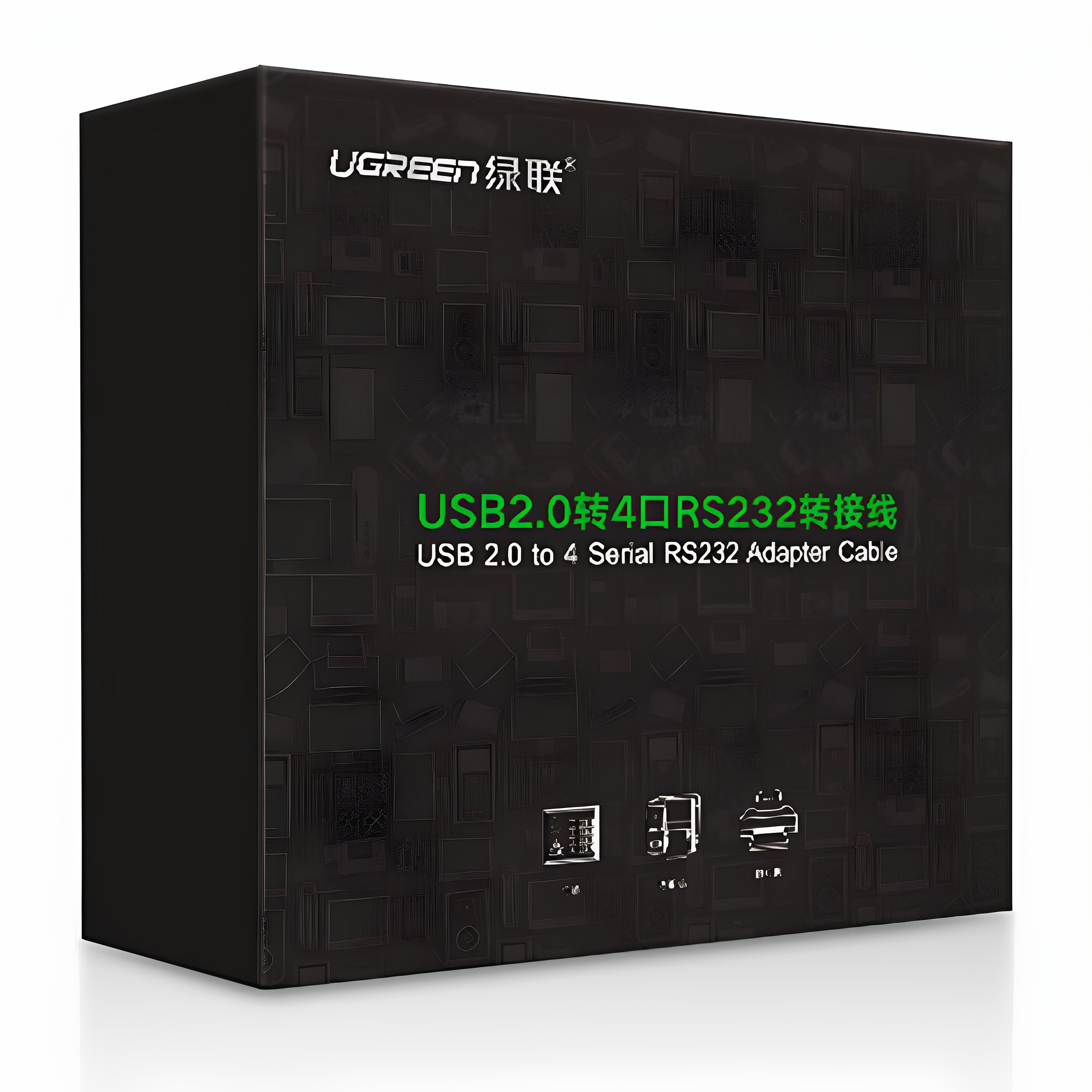 绿联USB转RS232串口连接线DB9针公对公com口转换器工业级一拖四连 - 图2