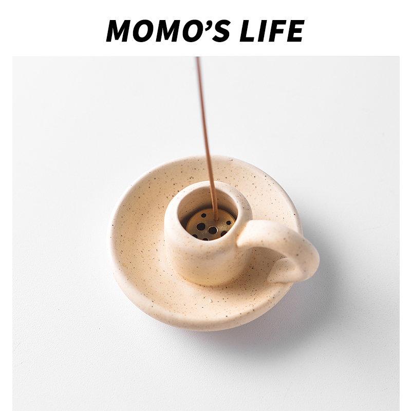 创意迷你陶瓷香薰炉禅意小摆件家居茶室茶桌面家用线香炉香插香座 - 图0