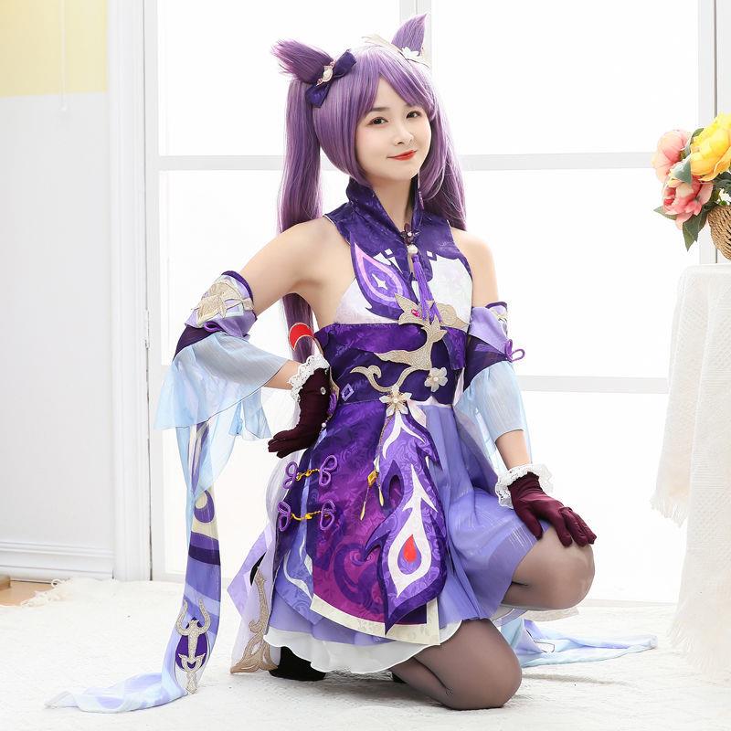 原神cos服璃月七星刻晴装少女cosplay动漫服装三分妄想原神cos服 - 图1