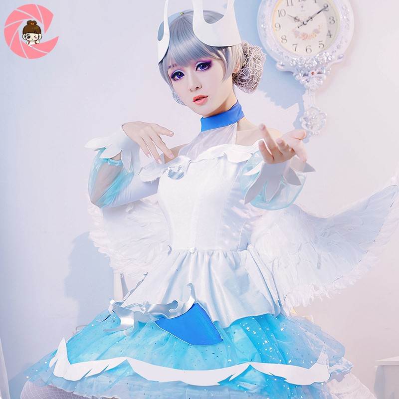 王者荣耀cos服小乔黑白天鹅之梦cosplay衣服女全套装动漫假发鞋子 - 图1