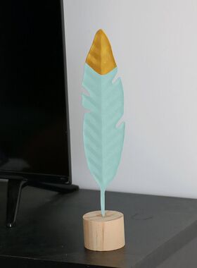 ins风铁艺羽毛摆件装饰品