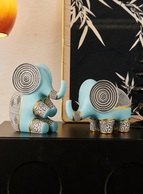 新款复古招财大象装饰摆件