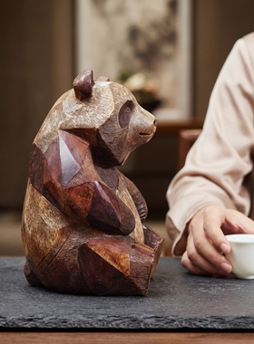 中古风熊猫艺术摆件客厅