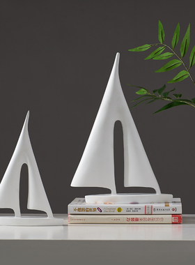 北欧创意家居饰品简约树脂帆船摆件卧室客厅电视柜办公桌酒柜摆设