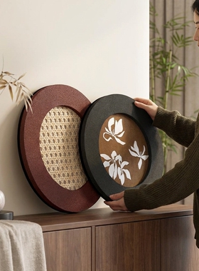 法式复古圆形木质装饰画