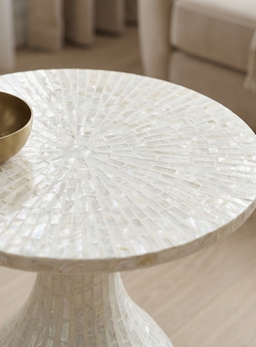 北欧设计师款天然贝壳圆边几