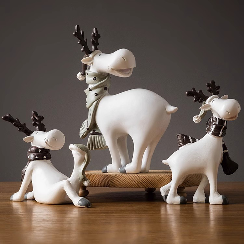 北欧ins风创意鹿小摆件家居客厅卧室床头柜桌面装饰品圣诞节礼物,淘宝优惠券,粉丝福利购,淘宝优惠卷