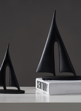 北欧创意家居饰品简约树脂帆船摆件卧室客厅电视柜办公桌酒柜摆设