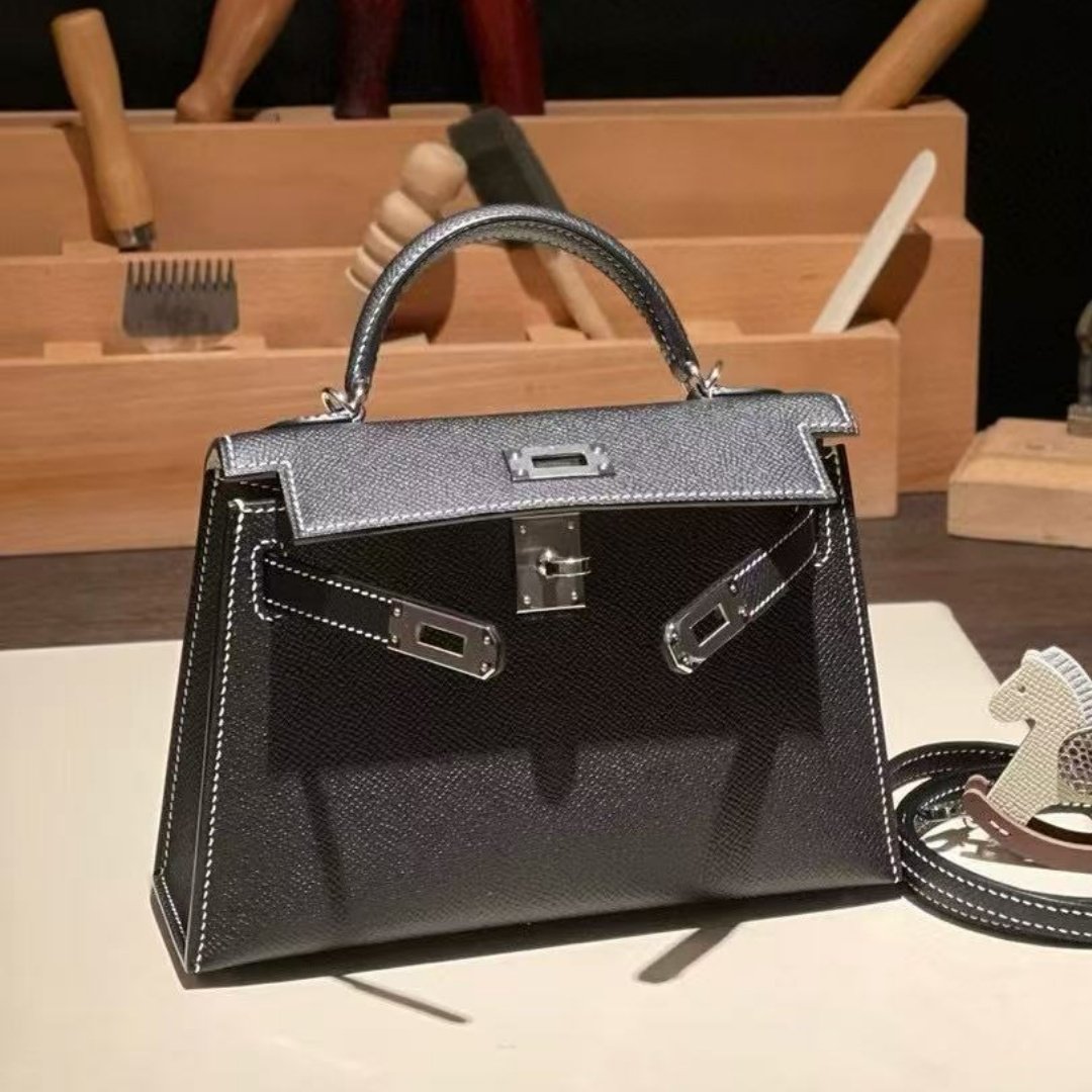 epsom皮普皮迷你mini凯莉二代女士单肩斜挎小包手工女包黑色拼色,淘宝优惠券,粉丝福利购,淘宝优惠卷