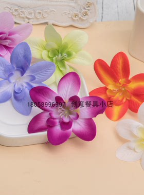 小花冷菜点缀洋兰意境风摆盘装饰