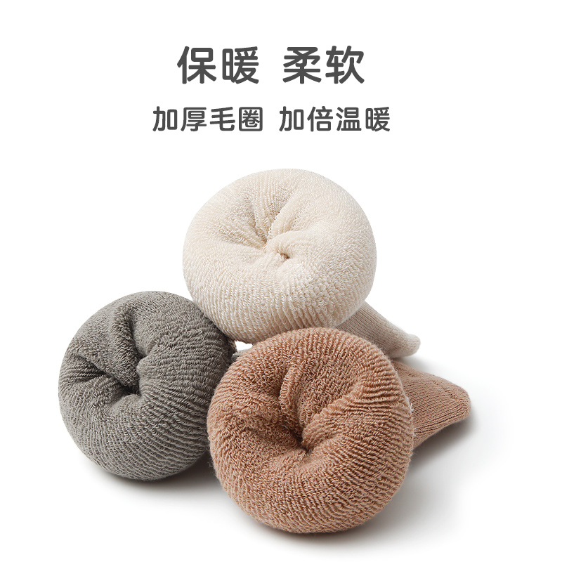 宝宝长筒袜无后跟过膝袜秋冬纯棉加厚毛圈新生婴儿袜子儿童长腿袜 - 图3