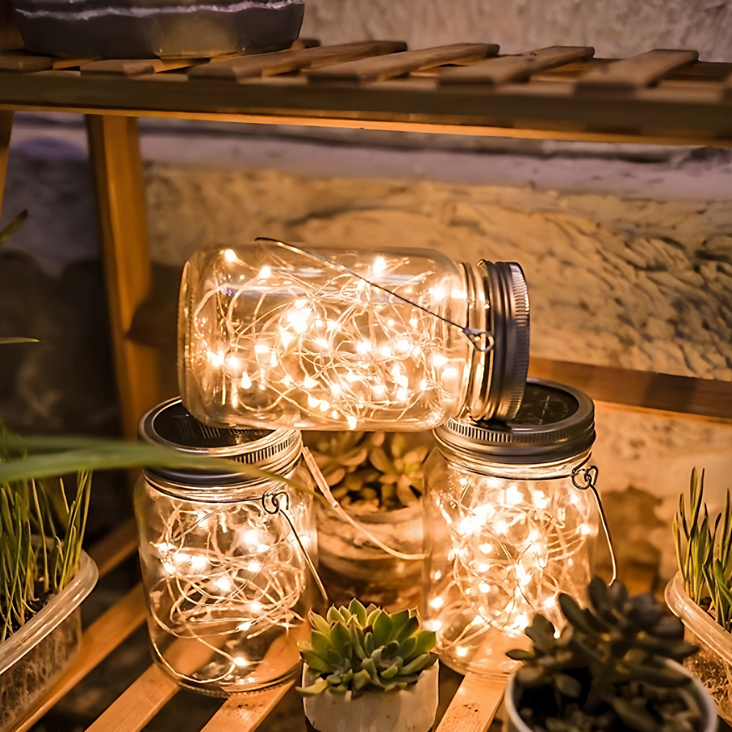 太阳能梅森罐灯led灯串星空童话萤火虫仙女玻璃瓶灯庭院草坪灯饰,淘宝优惠券,粉丝福利购,淘宝优惠卷