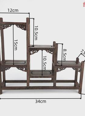 鸡翅木博古架多宝阁文玩展示架定工艺品书房茶几中式摆件可木质