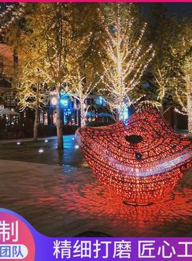 不锈钢镂空球雕塑厂家定做户外景观发光圆球园林广场抽象月亮装饰