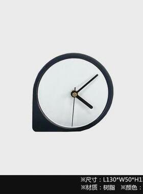 北欧简约现代轻奢树脂座台钟表摆件样板间书房卧室客厅桌面装饰品