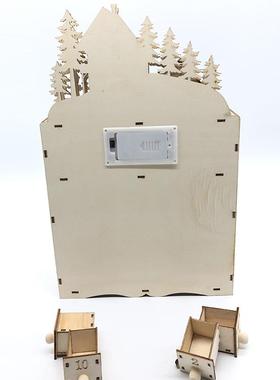 【现货定制】圣诞装饰led灯24天倒计时日历礼品木制摆件手工艺品