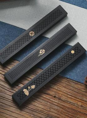 紫光檀檀木卧香盒檀香炉家用室内实木质茶道线香插焚香器摆件