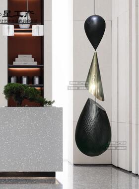 售楼处吊饰玻璃钢雕塑水滴会所酒店大堂天花吊顶软装营销中心挂饰