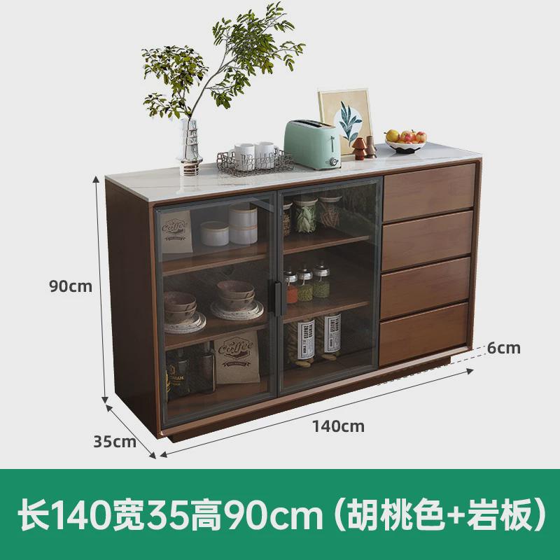 餐边柜厨房柜子储物柜置物柜家用备餐收纳柜实木色客厅茶水柜碗柜 - 图3